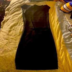 French Connection, black form fitting dress, XL